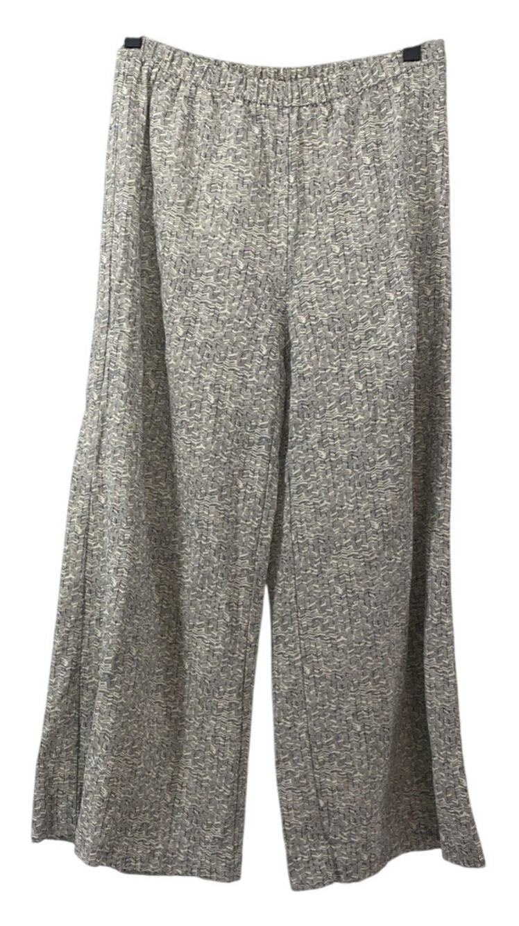 Eileen Fisher Cream Black Abstact Pants XXS